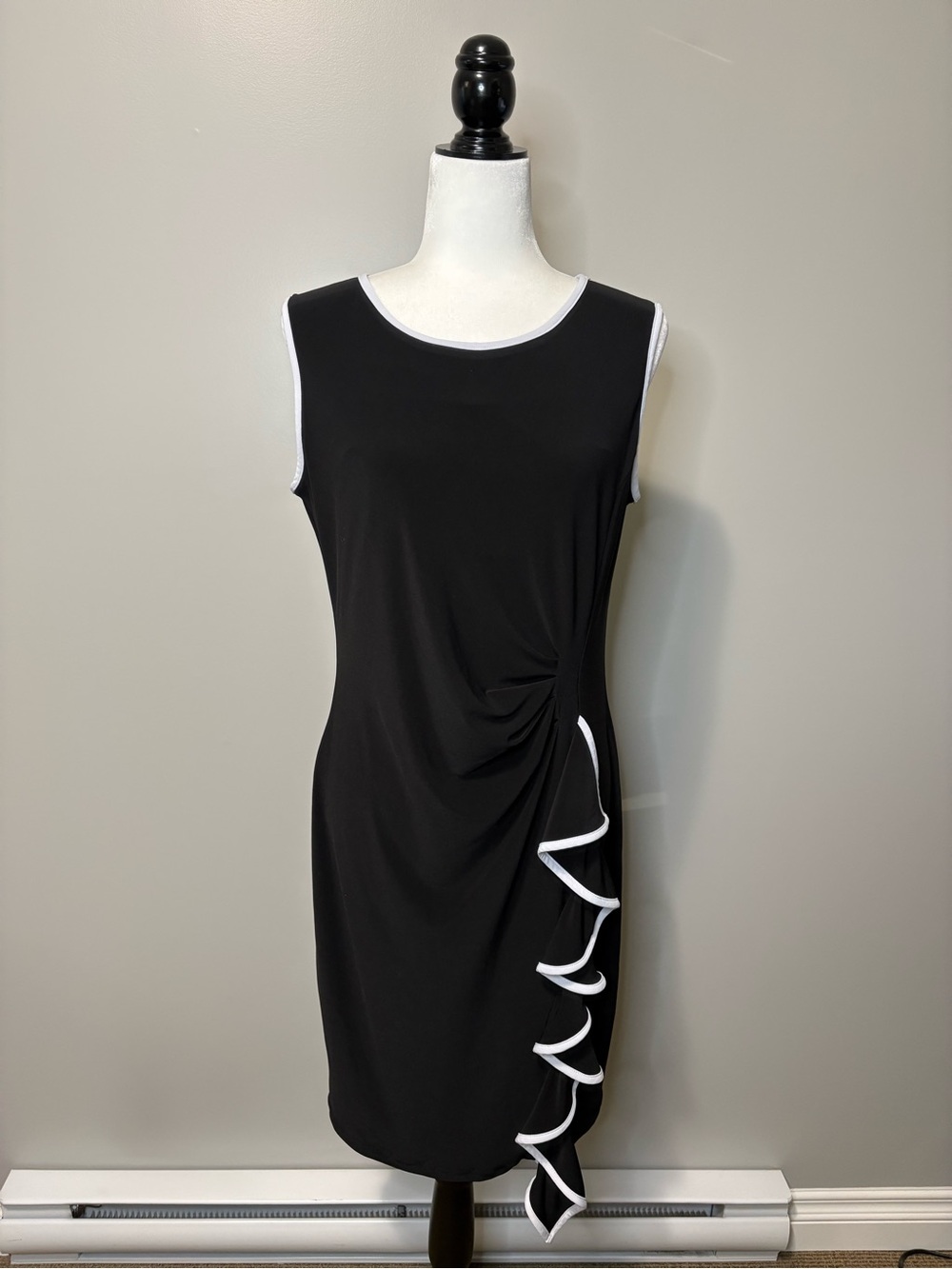 Joseph Ribkoff Sleeveless Ruffled Sheath Dress Black